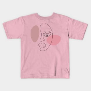 Abstract linear portrait beautiful girl. Kids T-Shirt